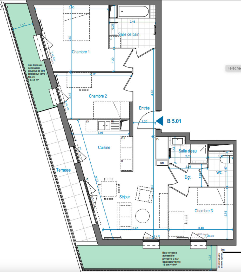 
                                                Vente
                                                 Appartement T4 avec terrasse – St Denis