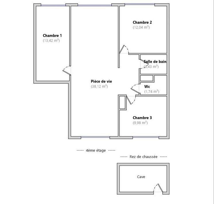 
                                                Vente
                                                 Appartement T4 chaleureux et lumineux de 78 m2