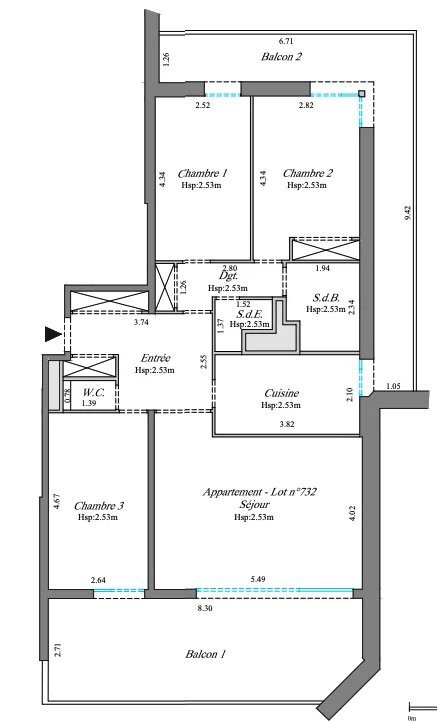 
                                                Vente
                                                 Appartement T4 de 86,20m2 avec 2 balcons