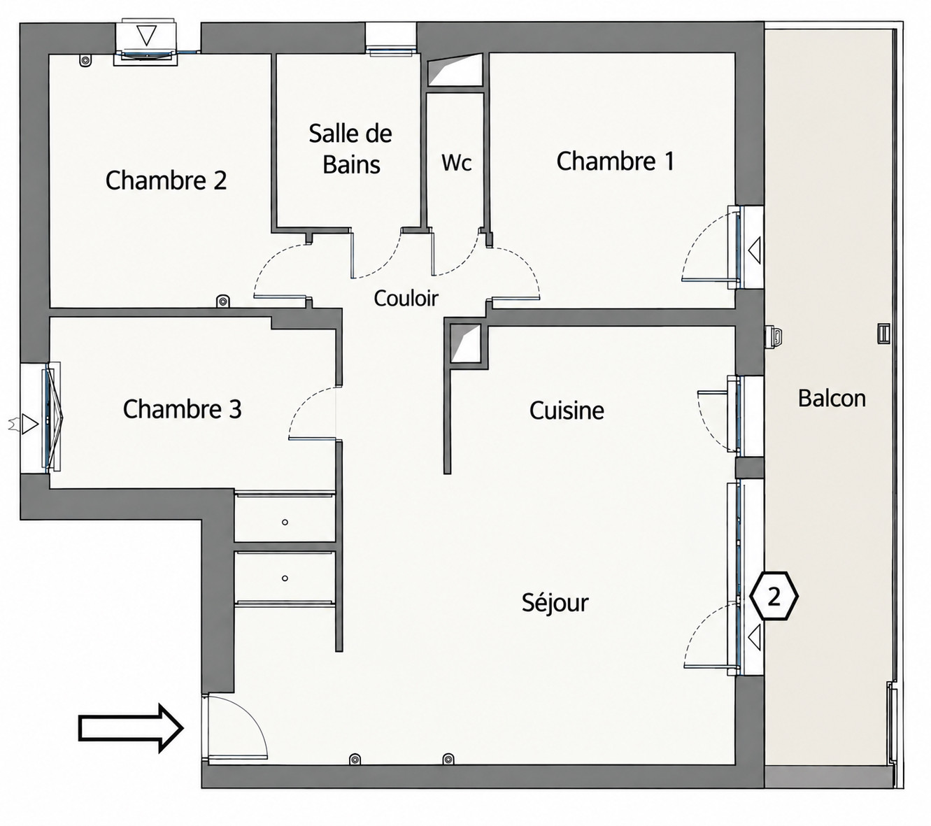 
                                                Vente
                                                 Appartement T4 - dernier étage avec terrasse