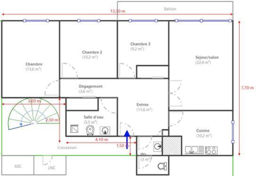 
                                                Vente
                                                 Appartement T4 - Dernier étage - Point du Jour