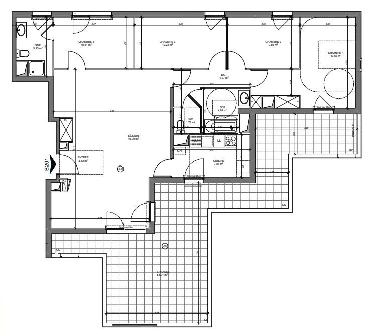 
                                                Vente
                                                 Appartement T5 de 119m2 à Le Mesnil Le roi
