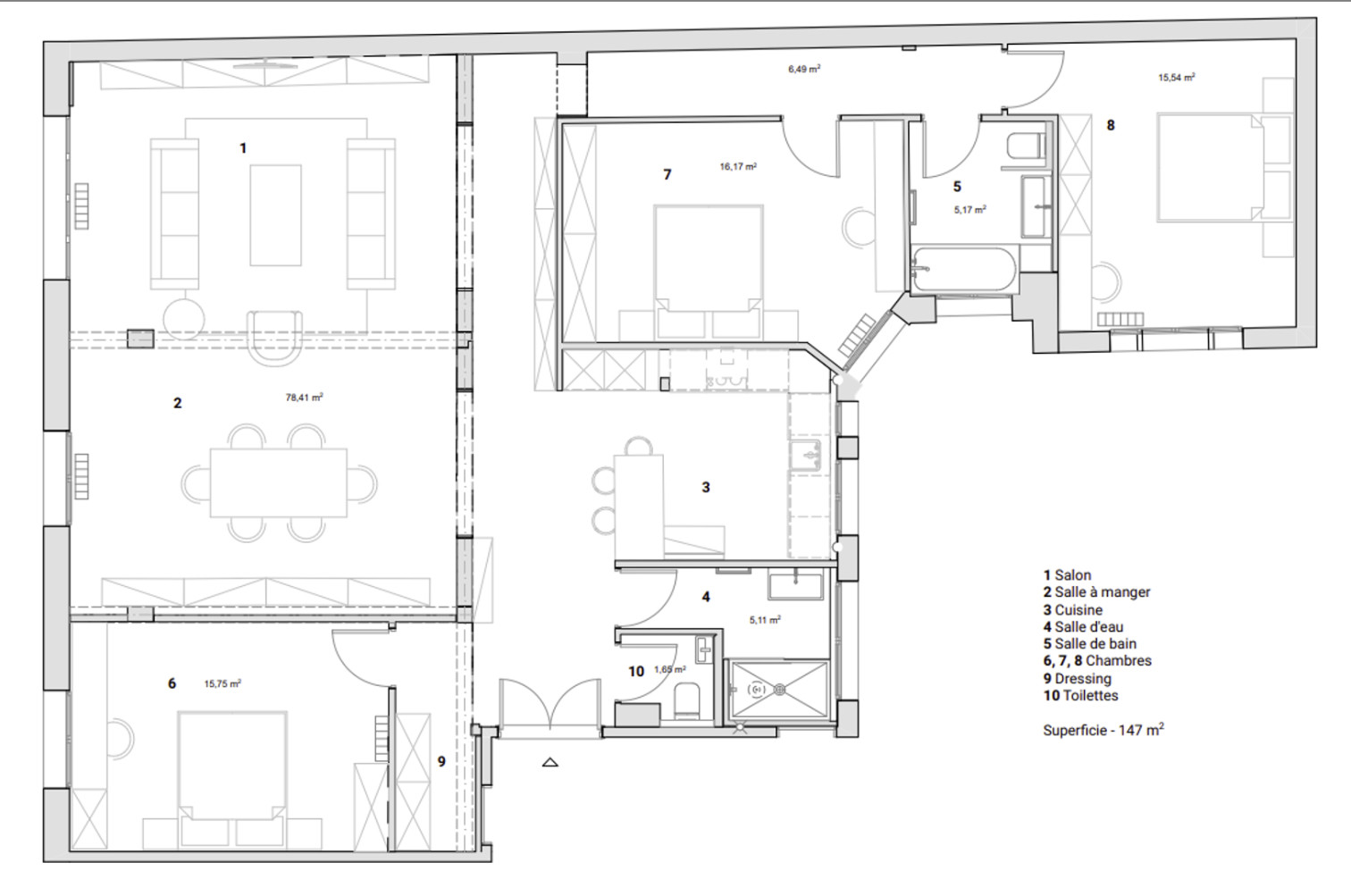 
                                                Vente
                                                 Appartement T5 entièrement rénové - Paris 16e