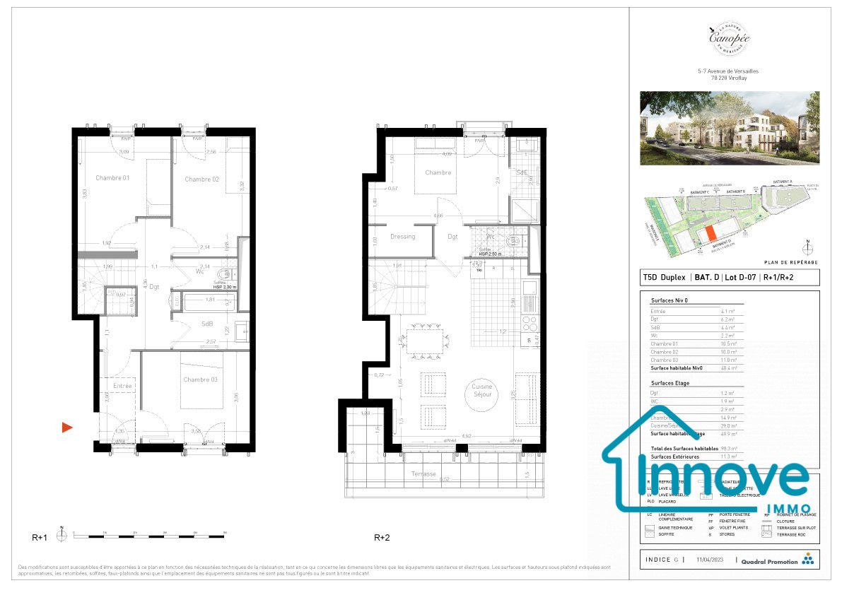 
                                                Vente
                                                 appartement T5 en duplex