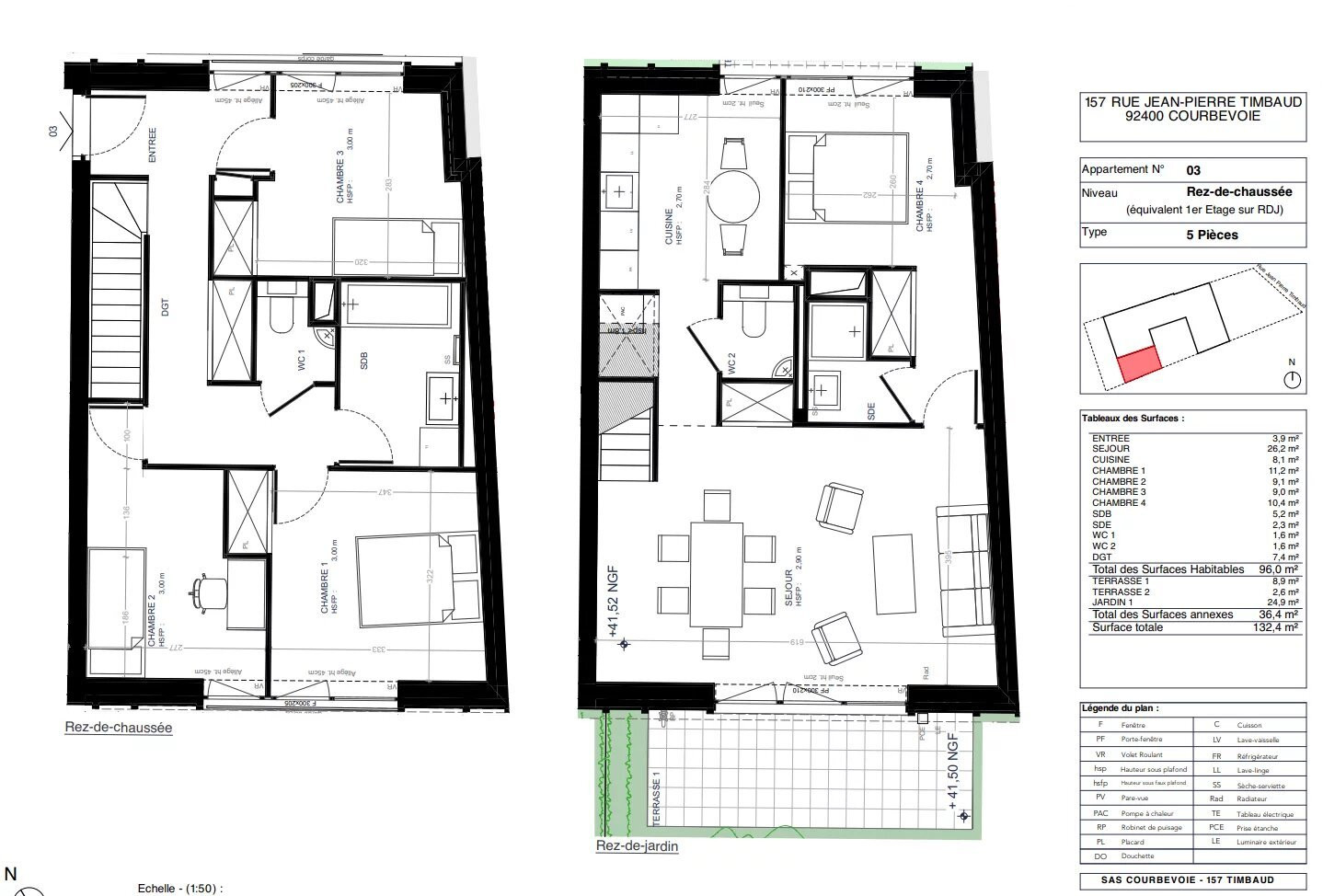 
                                                Vente
                                                 Appartement T5  en Duplex - 96m2 à Courbevoie