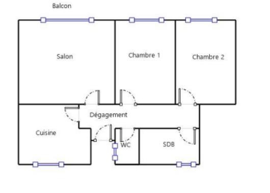 
                                                Vente
                                                 Appt 3 pièces (ravalement et isolation faits)