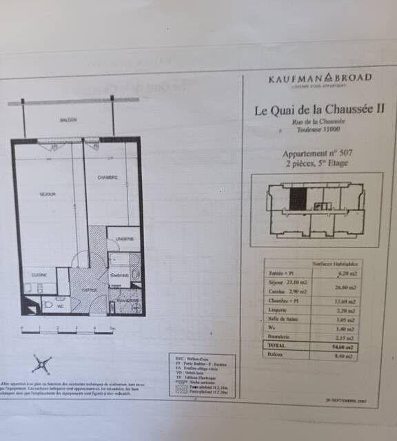 
                                                Location
                                                 Beau 2 pièces 54 m² avec balcon de 8 m²