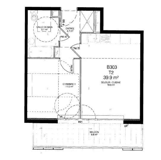 
                                                Location
                                                 Beau 2P 40m² avec balcon