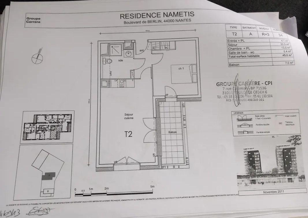 
                                                Location
                                                 Beau 2P 45m² avec balcon Nantes Gare Sud