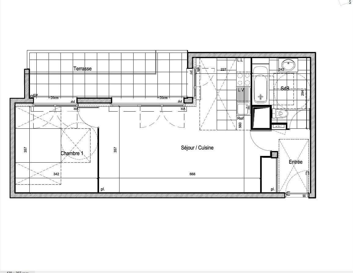 
                                                Location
                                                 Beau 2P meublé 52m² récent avec terrasse