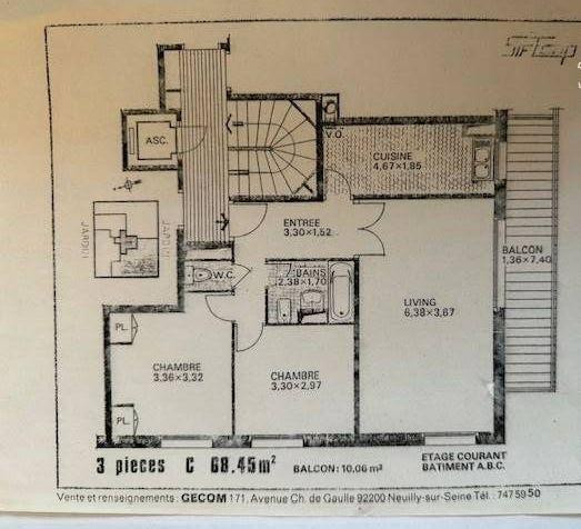 
                                                Location
                                                 Beau 3P 68m² à Villejuif très calme