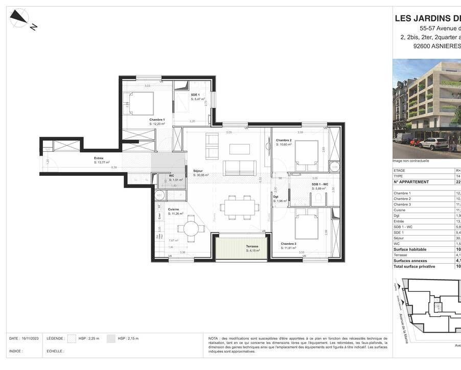 
                                                Location
                                                 Beau 4P 105m² résidence neuve