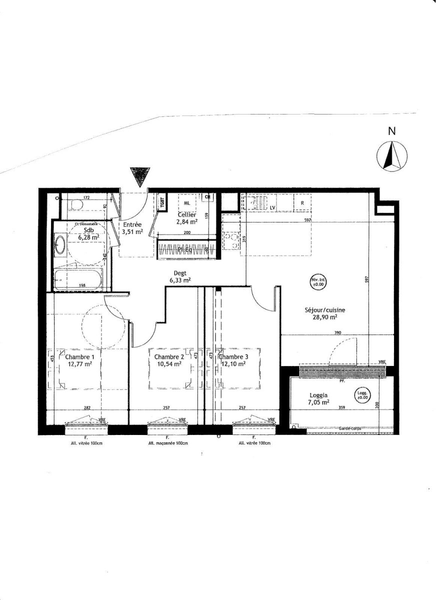 
                                                Location
                                                 Beau 4P 83m² neuf avec loggia et 2 parkings