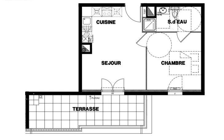 
                                                Location
                                                 Beau T2 récent 35m² avec terrasse 14m²