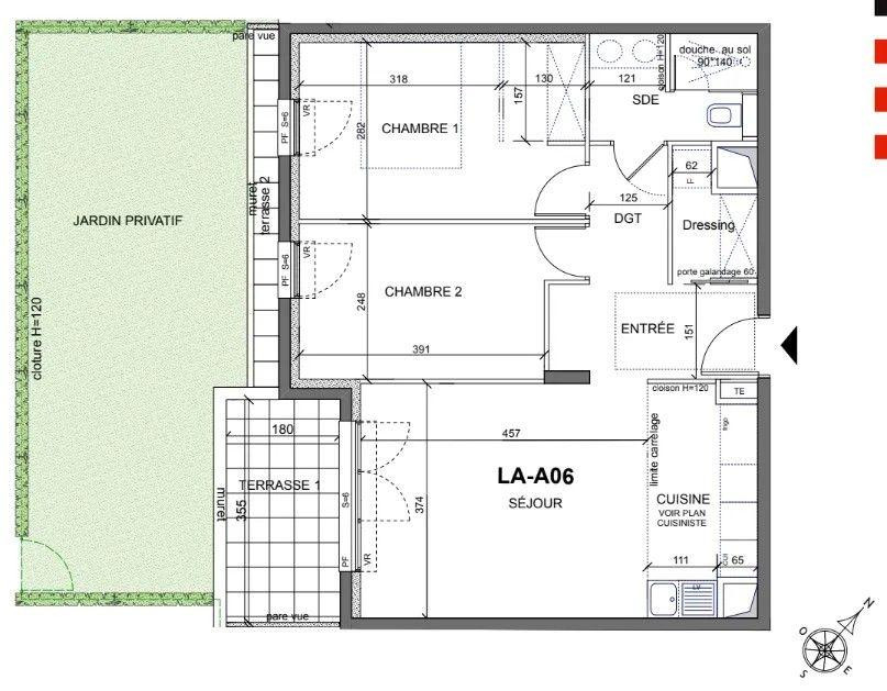 
                                                Location
                                                 Beau T3 60m² + 40m² jardin Ecoquartier La Vallée