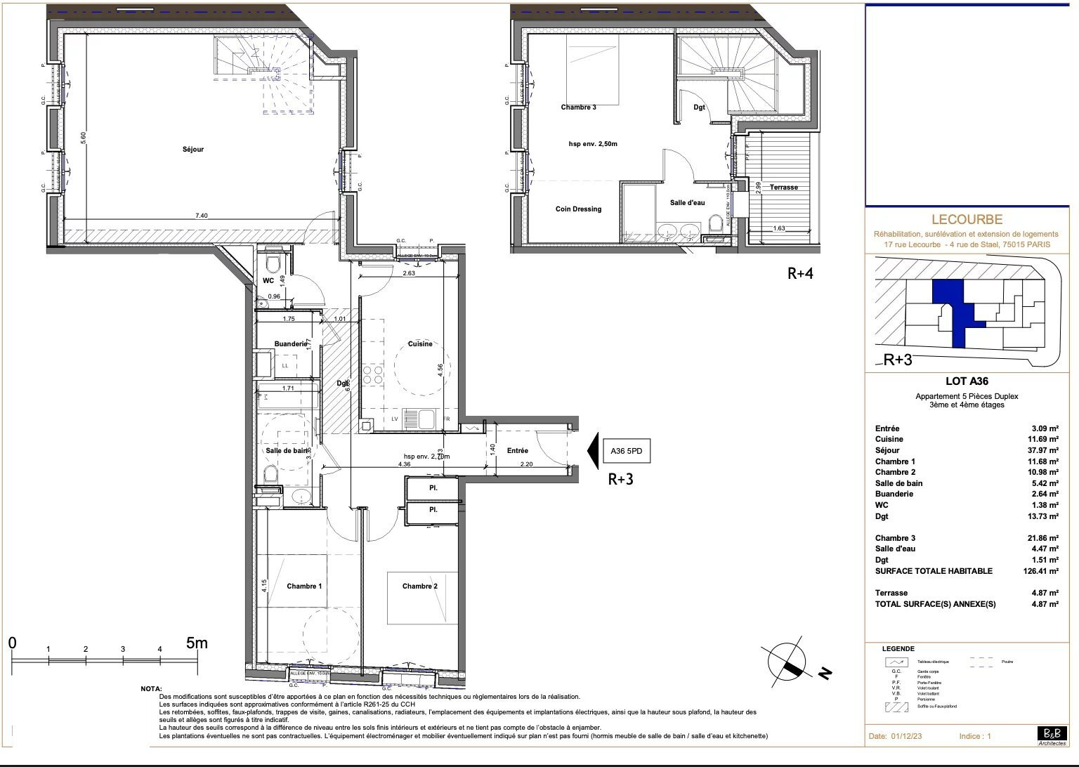 
                                                Vente
                                                 Bien rare - Appartement T5 en duplex à Paris