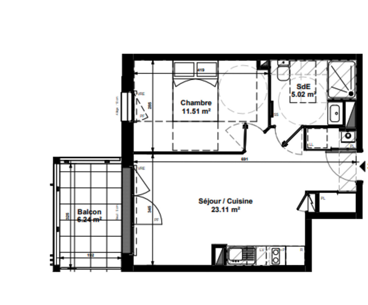 
                                                Vente
                                                 Bien rare T2 de 39m2 à Pornichet