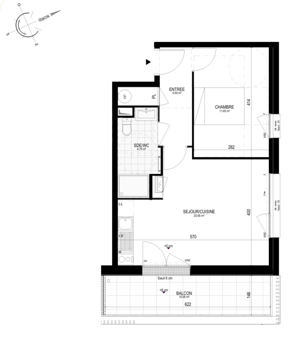 
                                                Vente
                                                 Bien rare T2 de 42,65 m² avec balcon à Pornic