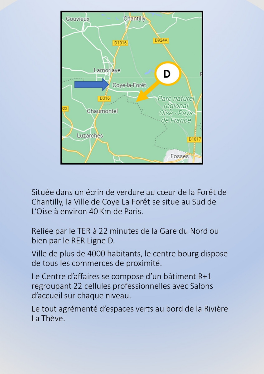 
                                                Vente
                                                 Bureaux Neufs à COYE LA FORET 60580