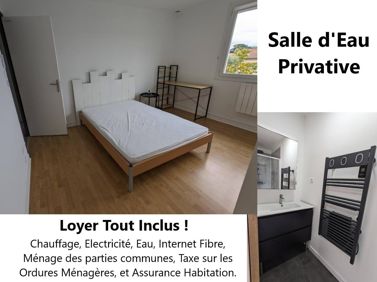 
                                                Colocation
                                                 Chambre meublée, Salle d’Eau Privative et Parking