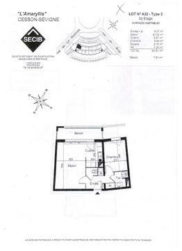 
                                                Location
                                                 Charmant T2 non meublé à Cesson Sévigné