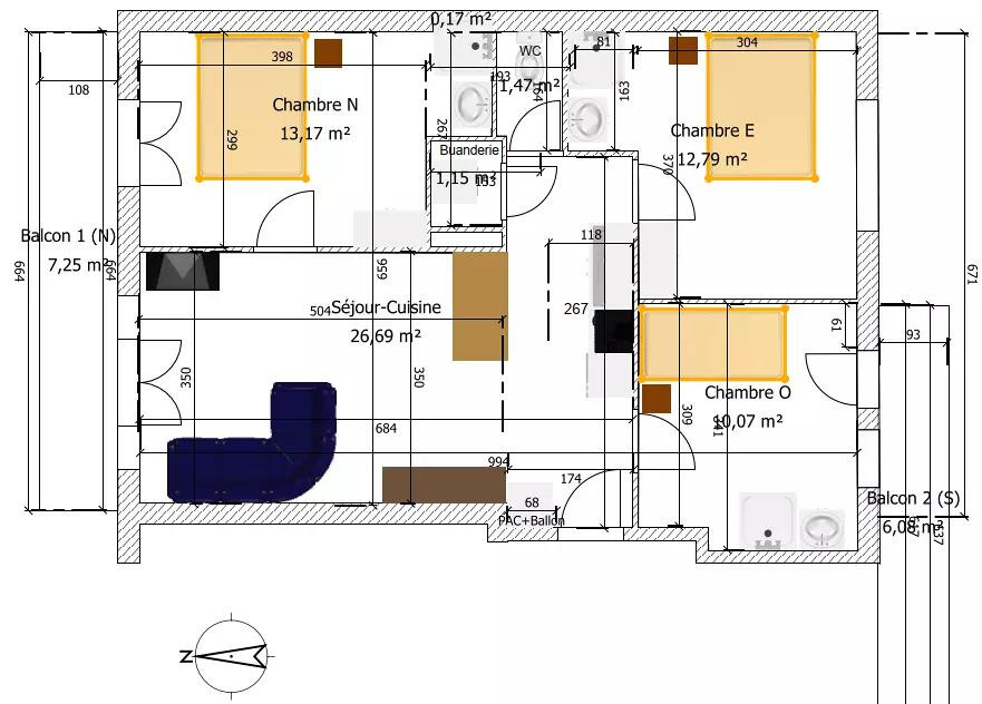 
                                                Location
                                                 Colocation 3 chambres 3 salles d'eau 65m² Caousou