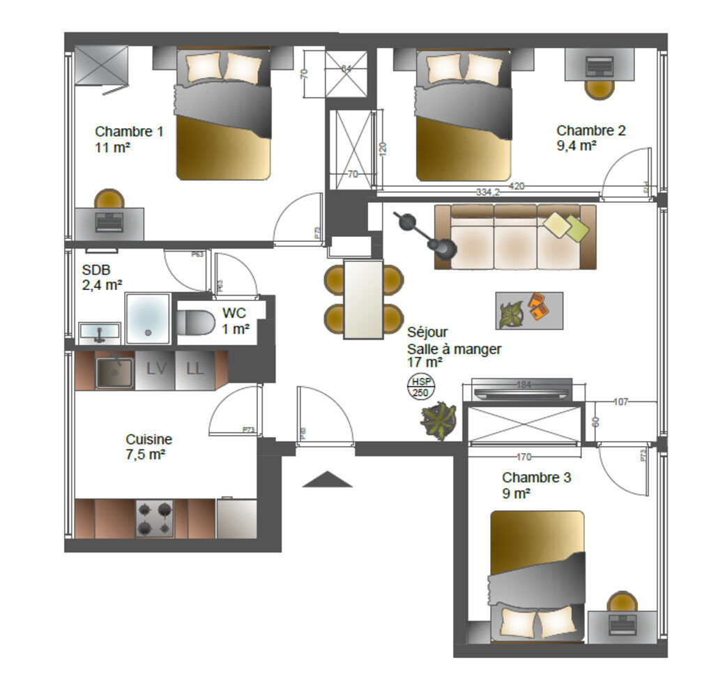 
                                                Colocation
                                                 Colocation meublé 3 chambres