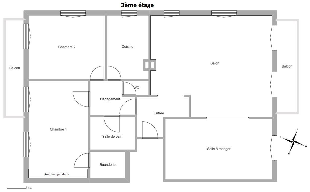 
                                                Vente
                                                 Duplex 137 m2 carrez (168m² sol) 5ch, Pl Alex. 1er