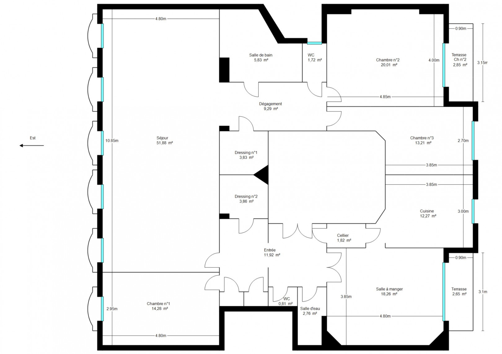 
                                                Vente
                                                 Exceptionnel appartement de 171 m2 situé au coeur du quartier des Musiciens avec vue sur les jardins Mozart