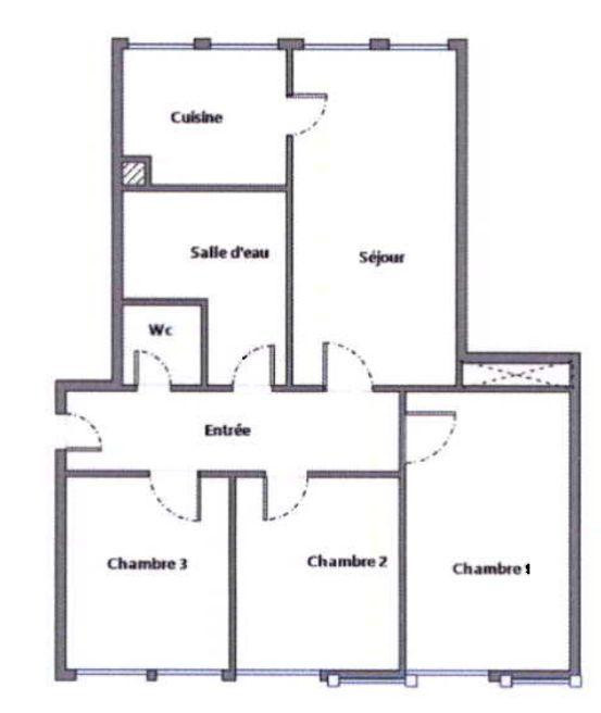 
                                                Location
                                                 F4 Bis 65 m² avec Cuisine et WC séparés 1er étage