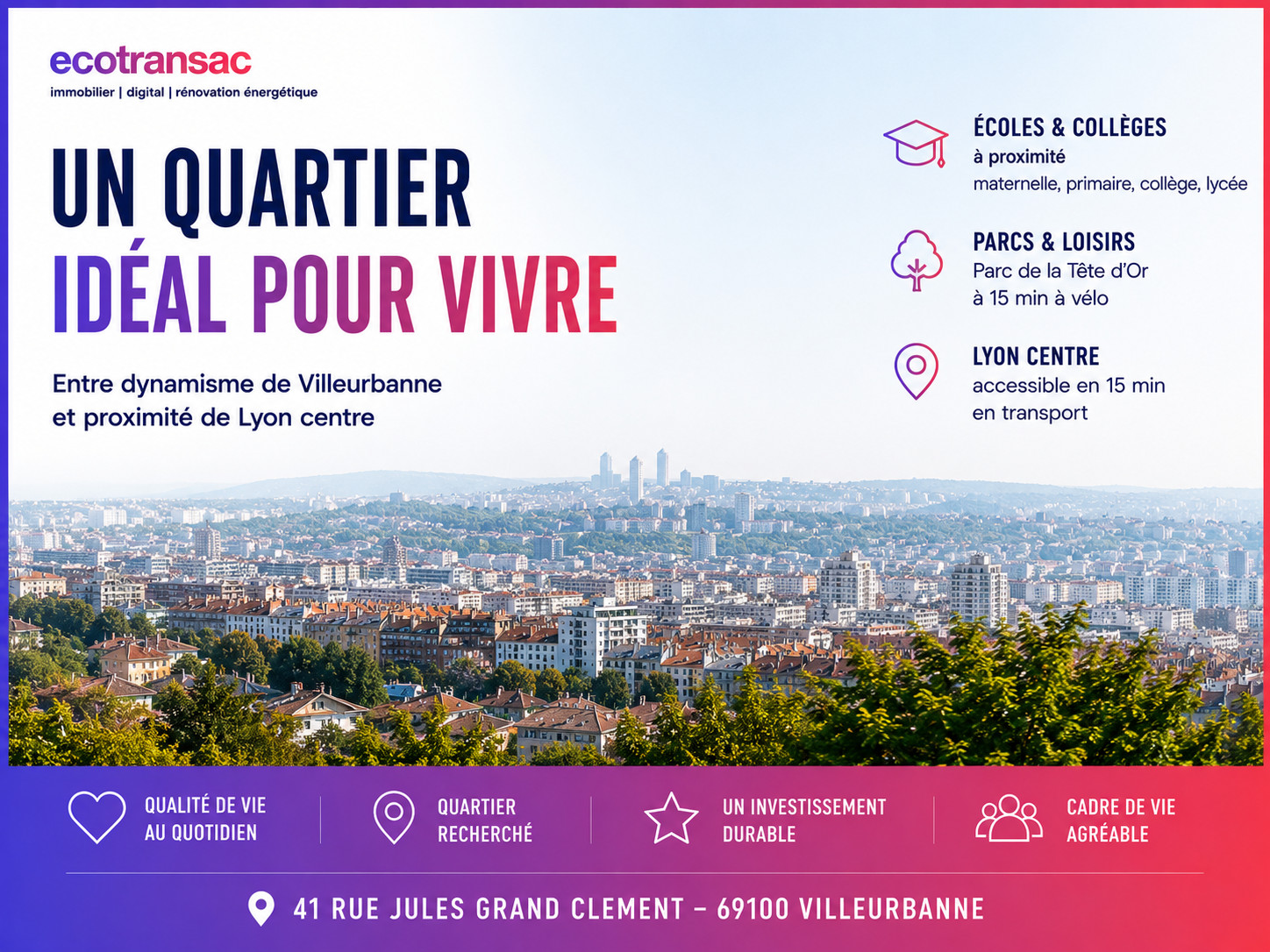 
                                                Vente
                                                 Grand Appartement lumineux et traversant - Grand Clement