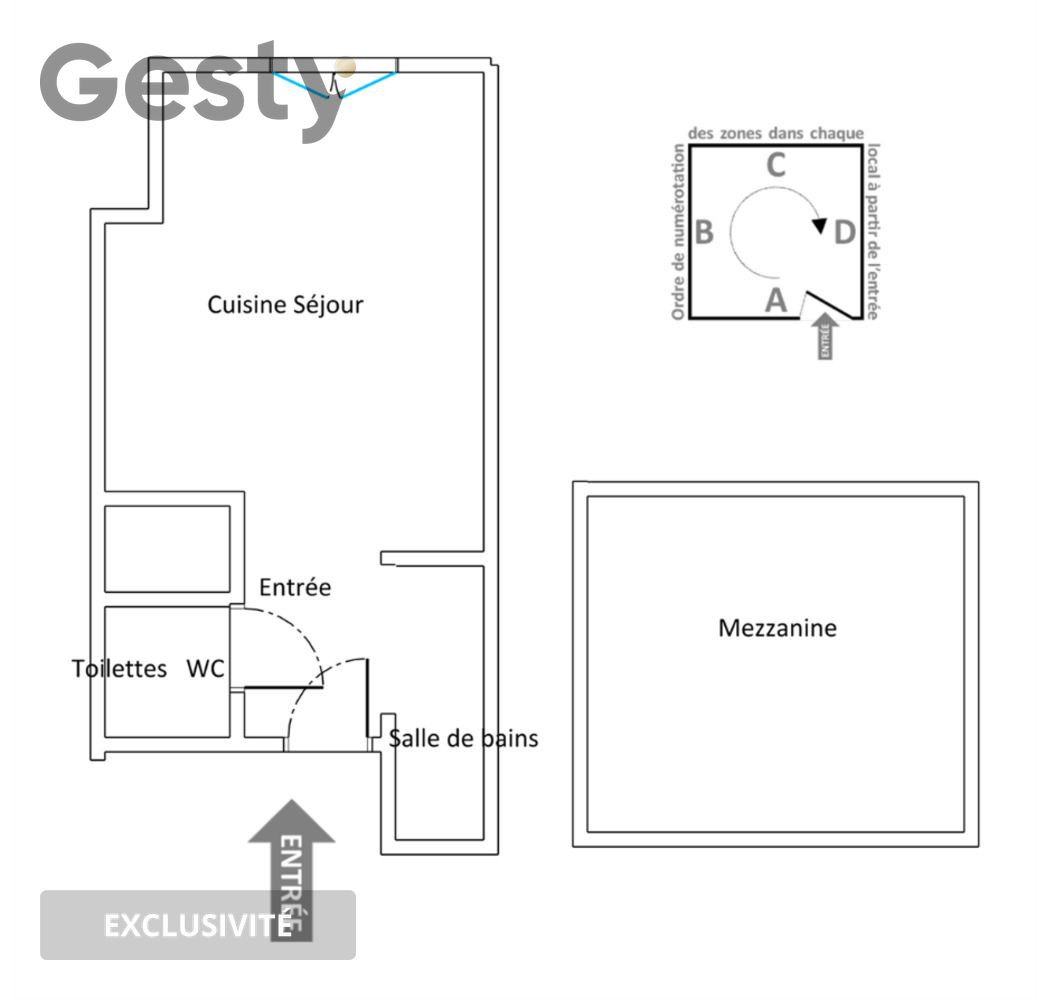 
                                                Location
                                                 Grand studio avec chambre à la Croix Rousse
