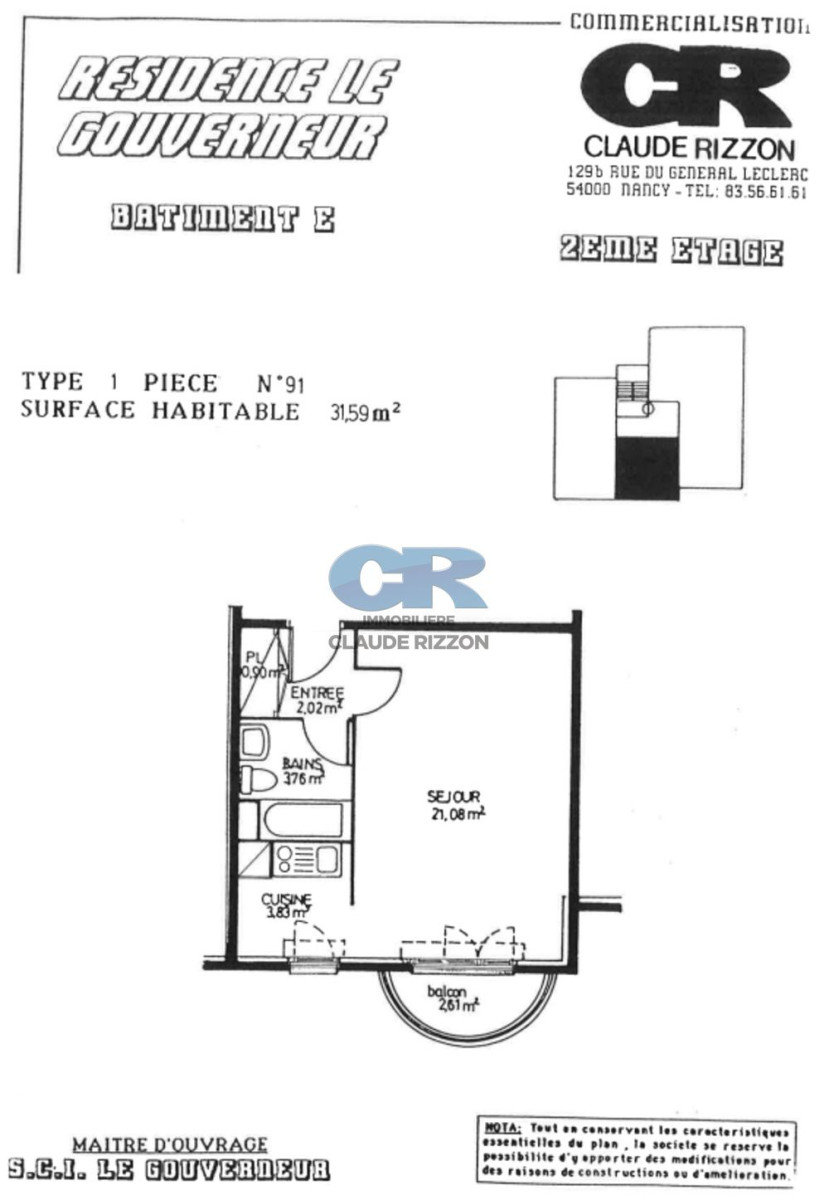 
                                                Vente
                                                 HOPITAL CENTRAL - F1 à vendre