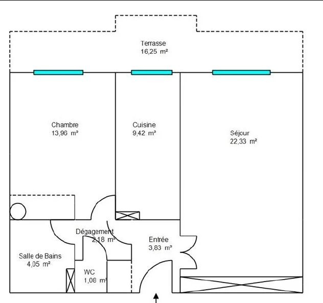 
                                                Vente
                                                 Le Cannet : appartement 2 pièces avec cave et parking