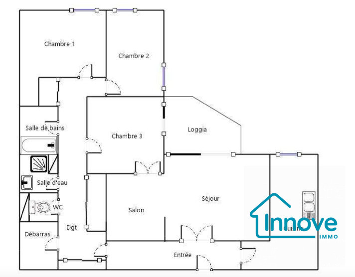 
                                                Location
                                                 Le Chesnay, limite Versailles, lumineux T5 avec loggia