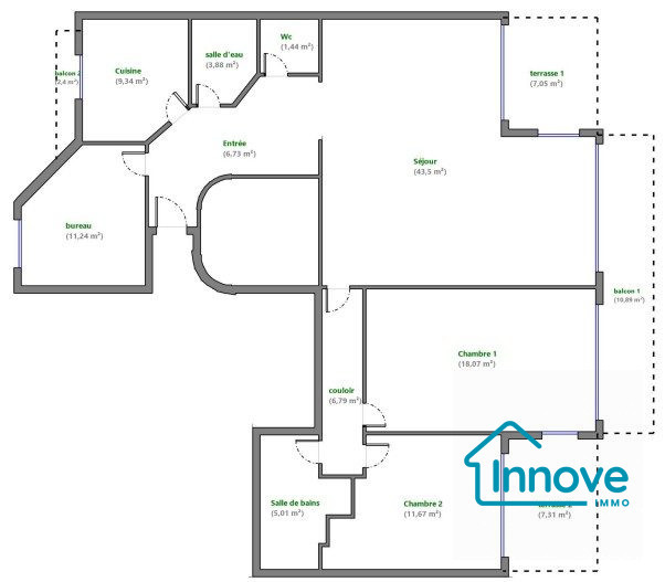 
                                                Vente
                                                 Limite parc Fourchon : Bel appartement récent avec terrasses et