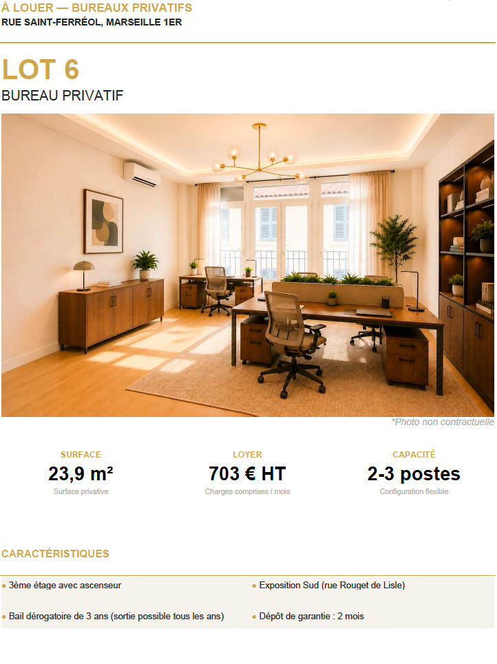 
                                                Location
                                                 Location Bureaux Marseille 13001