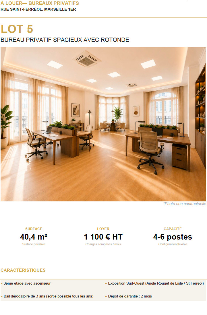 
                                                Location
                                                 Location Bureaux Marseille 13001