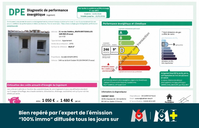 
                                                Vente
                                                 MAISON - BRÉTIGNOLLES SUR MER - 3 PIÈCES -RÉNOVÉE- JARDIN - TERRASSE