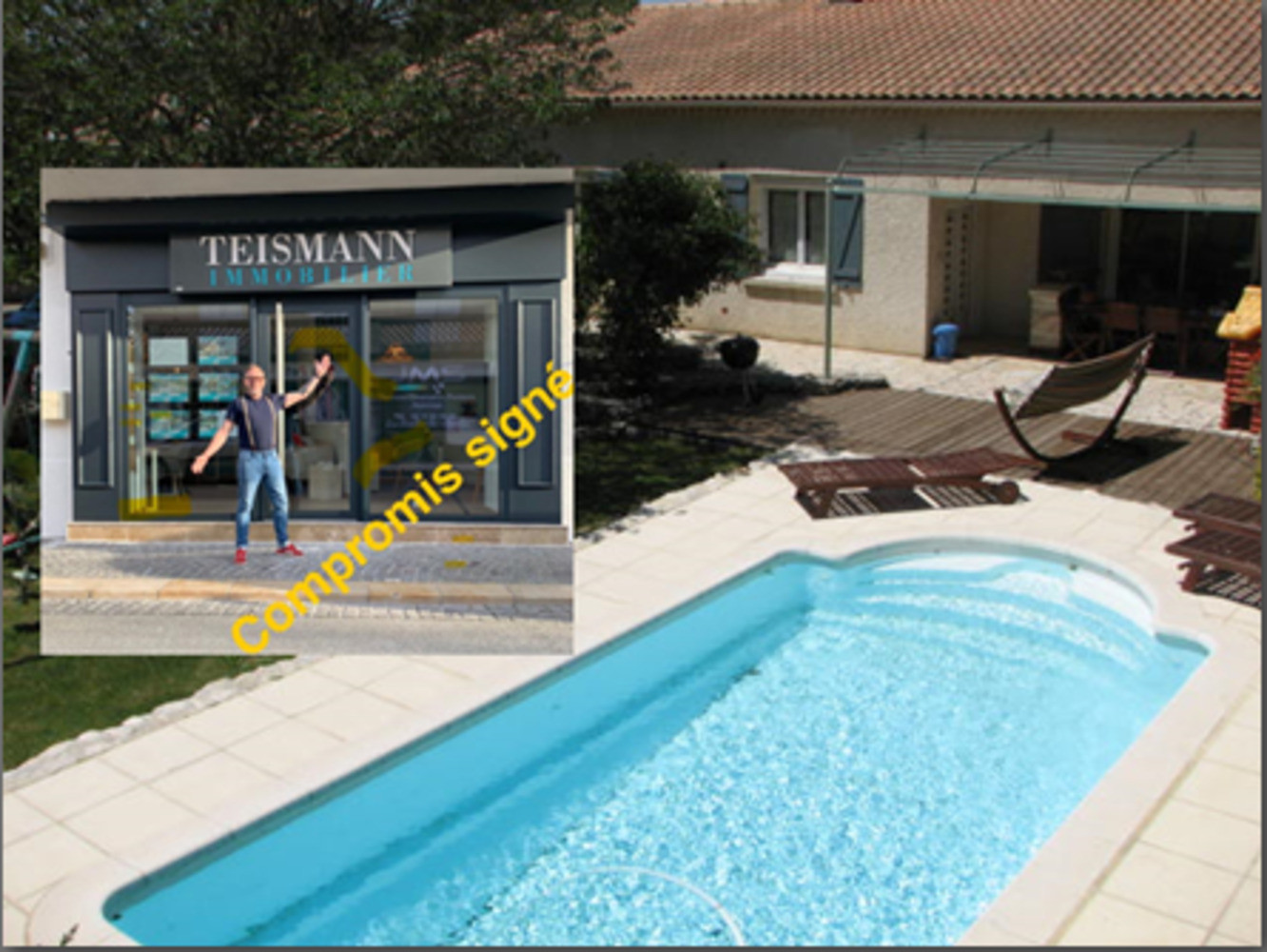 
                                                Vente
                                                 Maison plain-pied 3 Chbes sur 980 m², piscine
