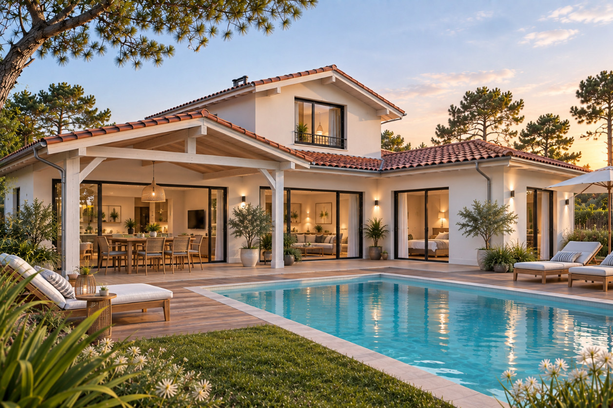 
                                                Vente
                                                 MAISON + TERRAIN à SANGUINET
