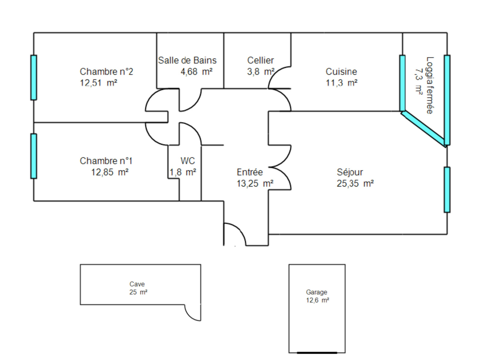 
                                                Vente
                                                 Montchat – Grand T3 de 93m² au calme, garage, cave