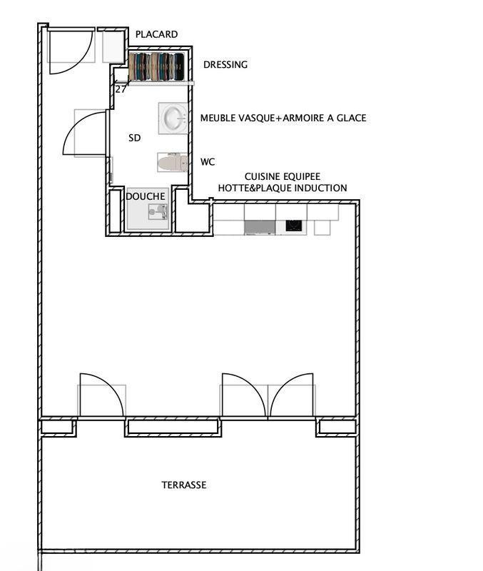 
                                                Location
                                                 Neuf Studio avec Grande Terrasse