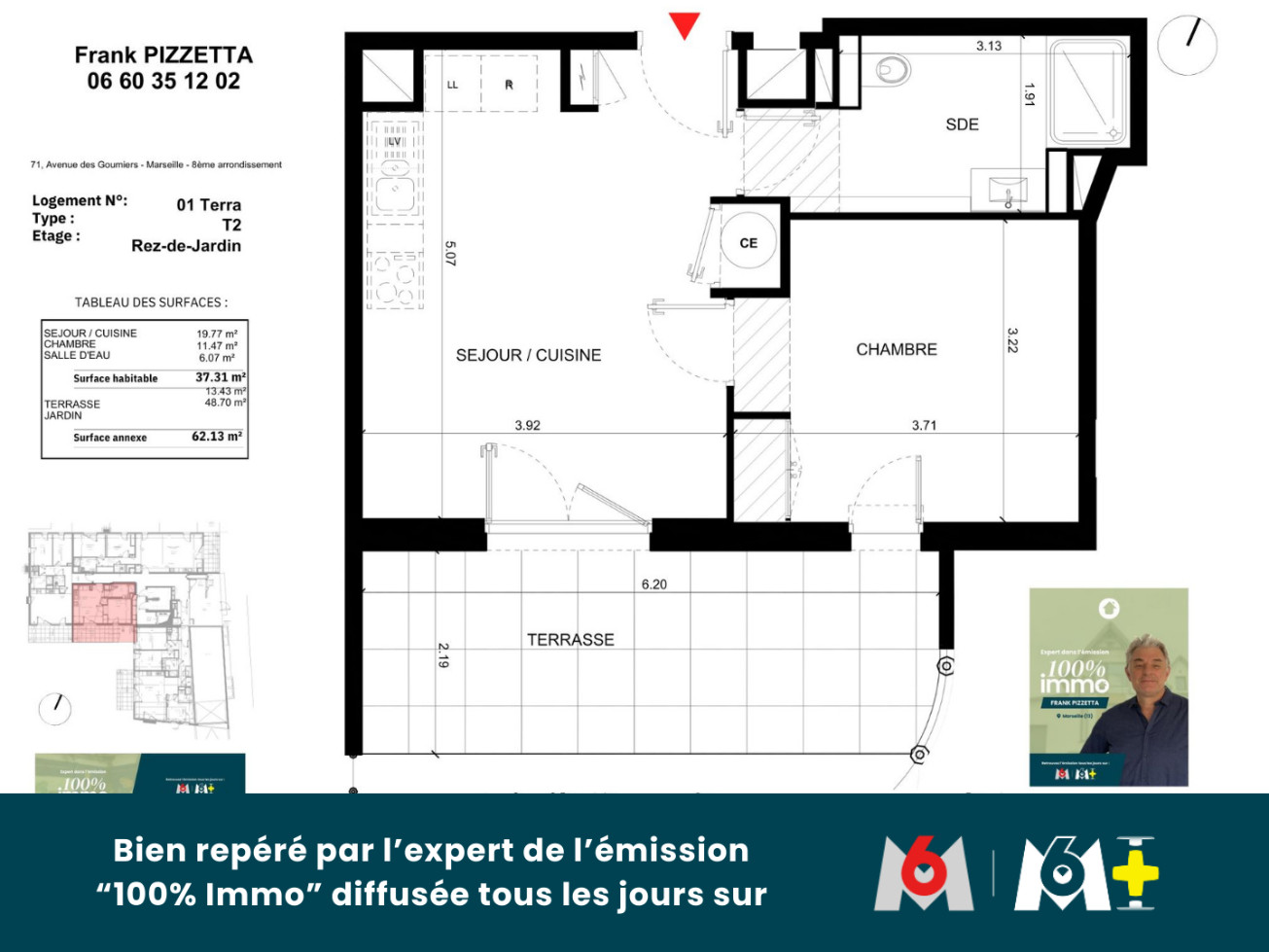 
                                                Vente
                                                 Neuf T2 Jardin Gge - Marseille 8e Vieille Chapelle