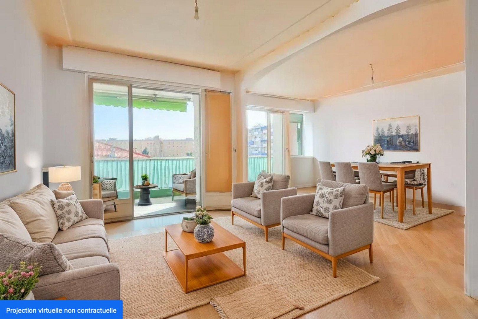 
                                                Vente
                                                 Nice - Parc Impérial - Grand 3-4 pièces traversant de 83,60 m2 avec stationnement.