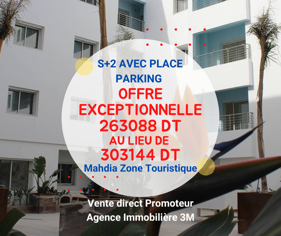 
                                                Vente
                                                 Offre Exceptionnelle Appartement Mahdia 3M719