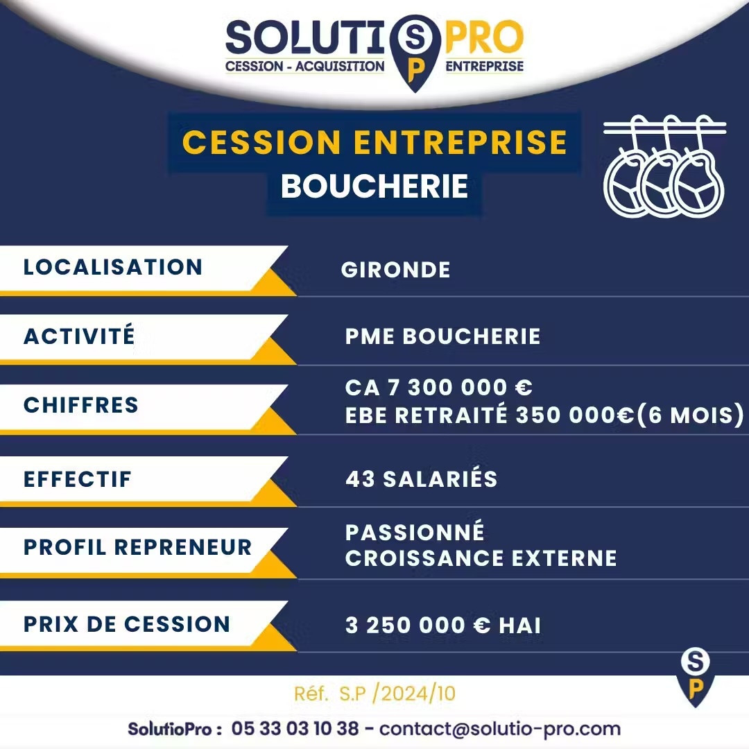 
                                                Vente
                                                 Opportunité de croissance externe