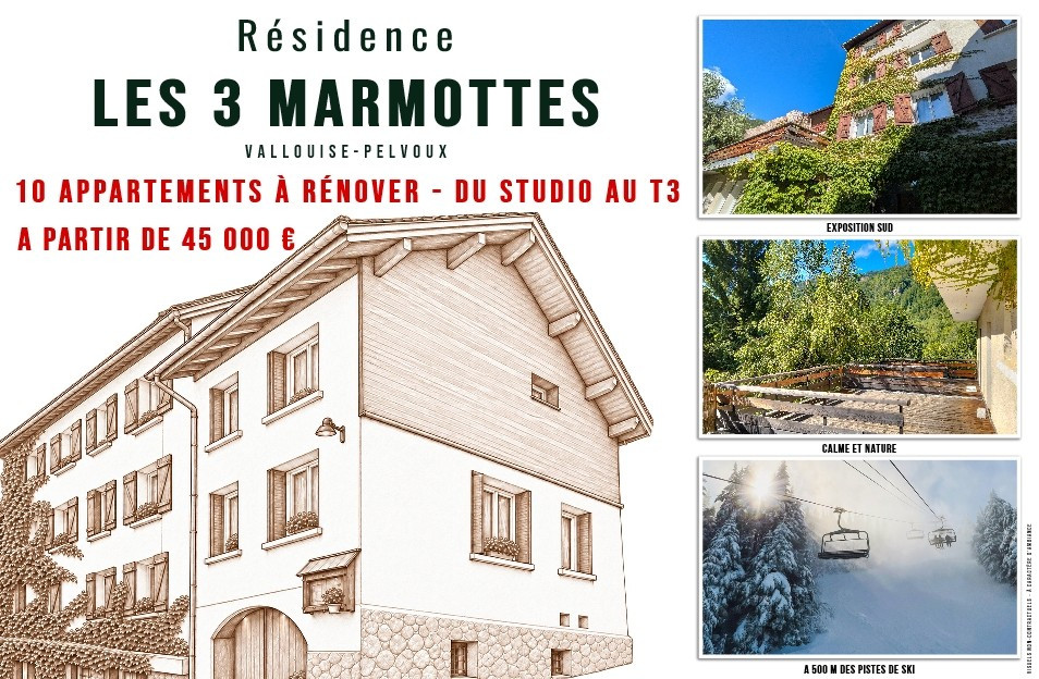 
                                                Vente
                                                 Pelvoux - Appartements à rénover dès 45 000 €