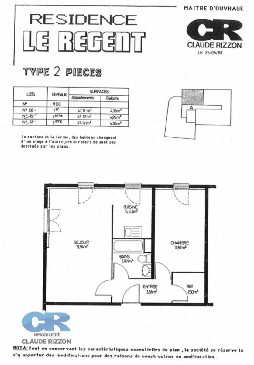 
                                                Vente
                                                 PLACE DES VOSGES - F2 à vendre