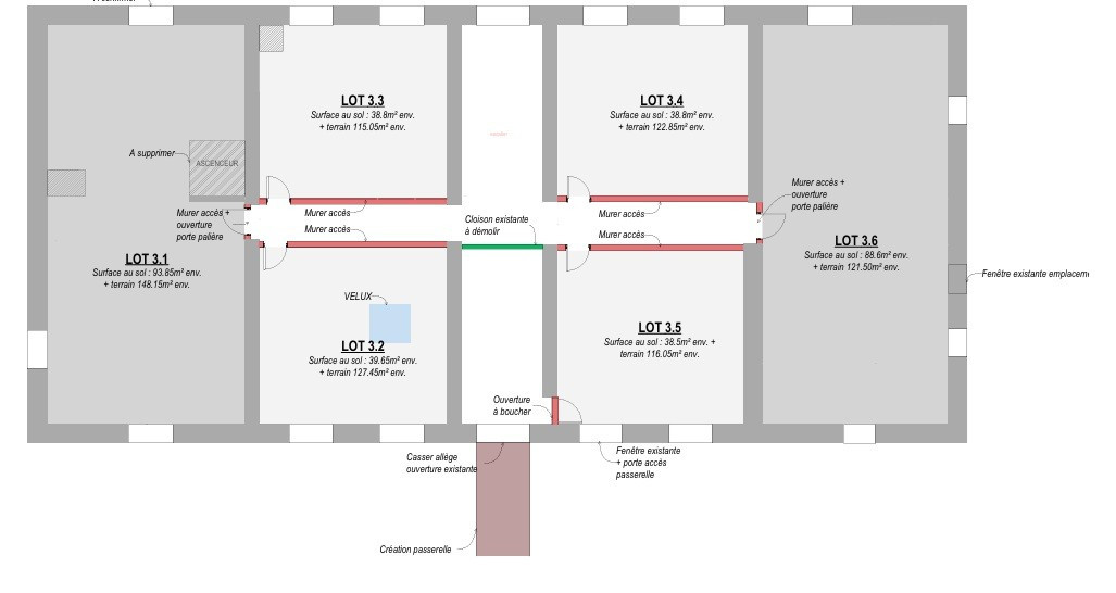 
                                                Vente
                                                 Plateau de 38 m² avec extérieur DOIZIEUX